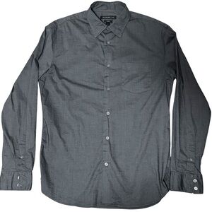 JOHN VARVATOS USA - Men’s Grey Cotton Long-Sleeve Button down Shirt - Medium
